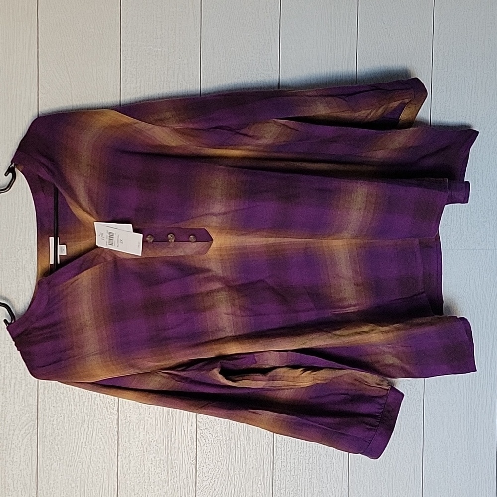 NWT J Jill Soft-Brushed Plaid Popover - 2XL